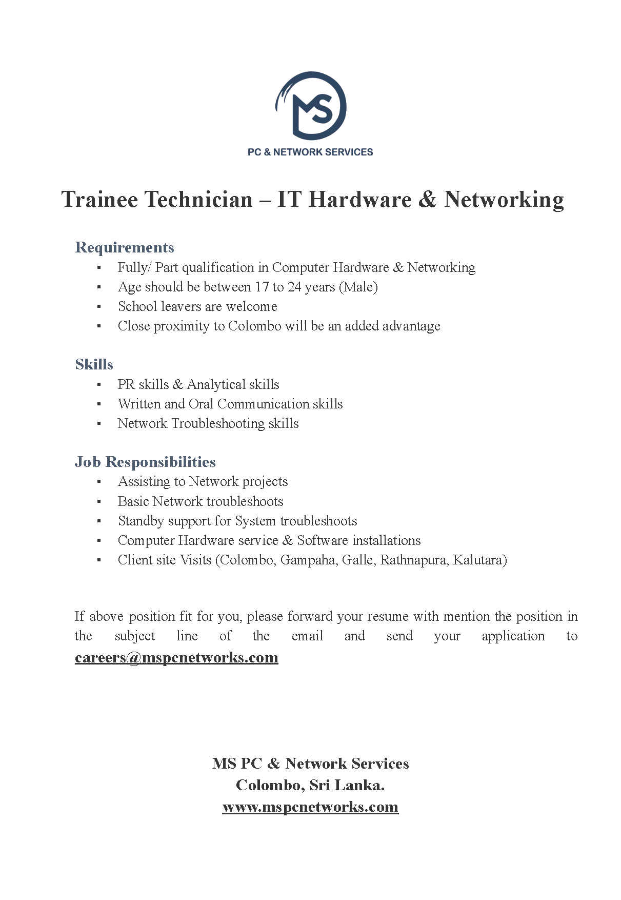 6 IT Hardware & Networking jobs in Sri Lanka JobEka.lk